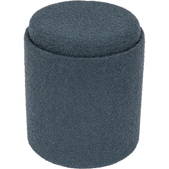 Aria Home Esme Boucle Upholstered Storage Ottoman with Removable Tray, Polyester Fabric, Gray