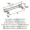 thumbnail image 6 of Amerock Faircrest 3-3/4 inch (96mm) Center-to-Center Satin Nickel Cabinet Pull, 6 of 7