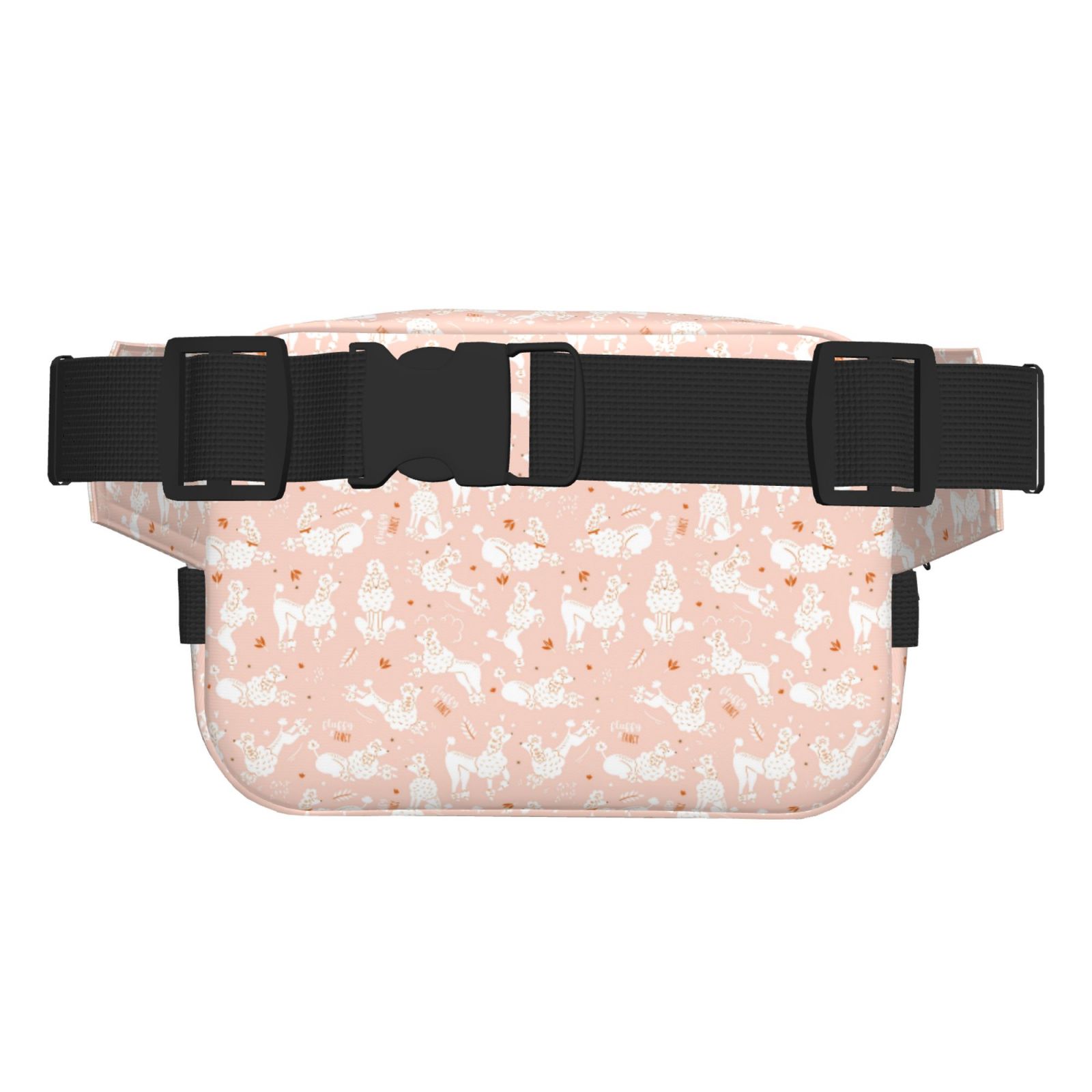 Picia Cute Poodle Dog Print Square Double-Layer Waist Bag Mini Adjustable Waist Belt Bag Exercise Running Travel Hiking
