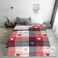 thumbnail image 5 of Pofeuu Heart Plaid Print Ultra-Soft Micro Fleece Blanket,for Bed Or Sofa,All Season Throw Blankets Flannel Blanket-40"x30", 5 of 7