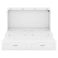 thumbnail image 4 of Queen Size Murphy Bed with Drawer, Sockets & USB Ports, Wooden Cabinet Bed Wall Bed Frame for Multipurpose Bedroom Guest Room, Pulley Structure Design, White, 4 of 7