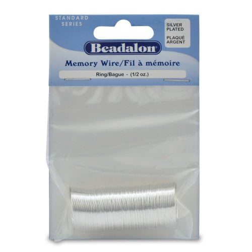 Beadalon 347B-010 Silver Plated Memory Wire Ring, 1/2-Ounce/Pkg, Approximately 99 Loops