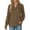 Khaki, variant on OALUXE Blouses for Women Long Sleeve Shirts V Neck Smocked Cuffs Tunic Tops