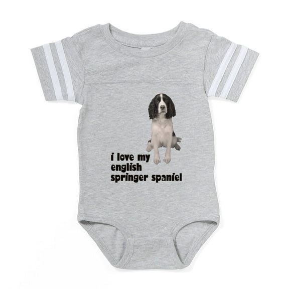 CafePress - FIN Springer Spaniel Brown Love.Png Baby Football - Cute Infant Baby Football Bodysuit