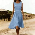 thumbnail image 3 of Iyufng Summer Maxi Dress for Women Cotton-Linen Waist-Cinched Dress, 3 of 8