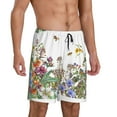 thumbnail image 2 of Naloa Herbs and Wildflowers Men's Short Pajama Pants, Lounge Comfort Shorts with Elasticized Waistband and Side Pockets - Medium, 2 of 9