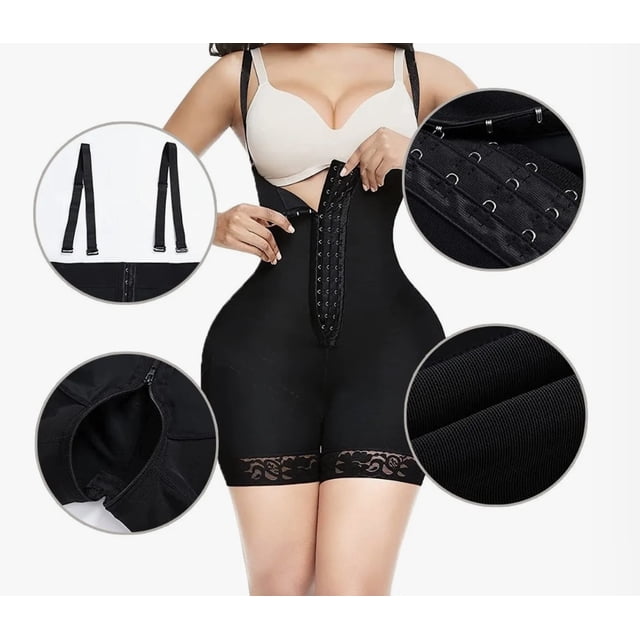 Fajas Colombianas Body Shaper Cremallera Open Bust Body Modelo Negro Talla G