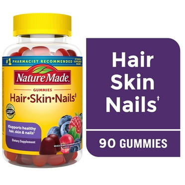 Nature Made Hair Skin and Nails with Biotin 2500 mcg Gummies, 90 Count