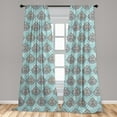 thumbnail image 5 of Ambesonne Victorian Curtains, Rococo Era Designs, Pair of 28"x63", Pale Blue Ivory, 5 of 5