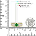 thumbnail image 7 of Round Engagement Ring Green Emerald Cubic Zirconia Yellow Tone 925 Sterling Silver, Size 10, 7 of 7
