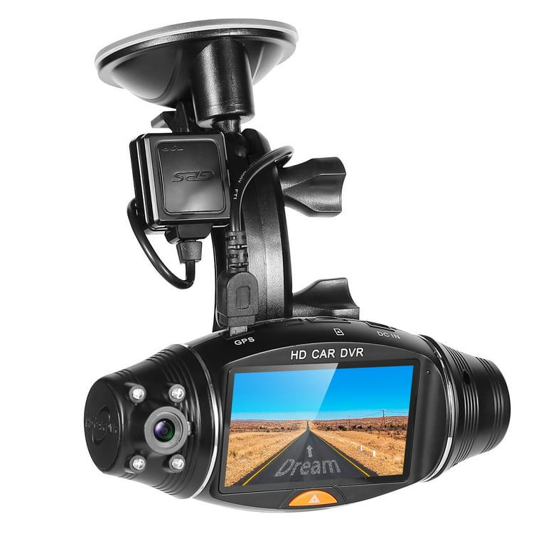  Car DVR 3 Cameras Lens 4.0 Inch HD Dash Camera 3 Way Car Dual  Lens with Rear View Camera Video Recorder Auto Dash Cam (Color Name : 2  Lens, Sd Card