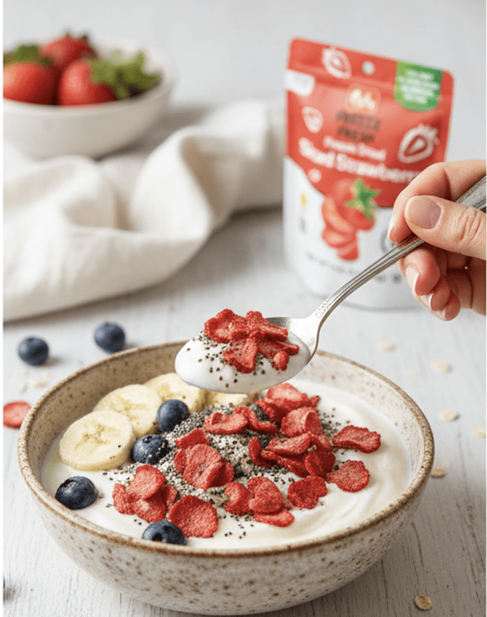POL'S FREEZE FRESH All Natural Freeze Dried Fruit Snacks, Strawberry Crisps,Healthy, Gluten-Free, Vegan,Crunchy&Yummy,Perfect for School Lunches,Pack of 12 (0.53oz each)