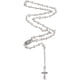 thumbnail image 1 of Rosario gótico largo de perlas blancas, collar de perlas vintage, crucifijo con colgante de medalla, joyería de oración católica, 1 of 5