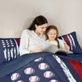thumbnail image 4 of Homewish Baseball Sport 7-Piece Twin Bedding Sets,Kids Ball Gamer Bedding Comforter Set,Red White Blue Sheet Sets For Boys Teens,Breathable Home Decor Reversible, 4 of 8