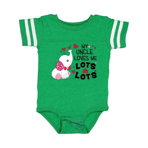 Inktastic My Uncle Loves Me Lots and Lots Cute Elephant Boys or Girls Baby Bodysuit
