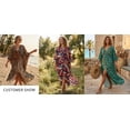 thumbnail image 6 of Cuteduck Women's Dress Summer Long Sleeve V-Neck Loose Flowing Print Bohemian Maxi Dress Free Size, 6 of 9
