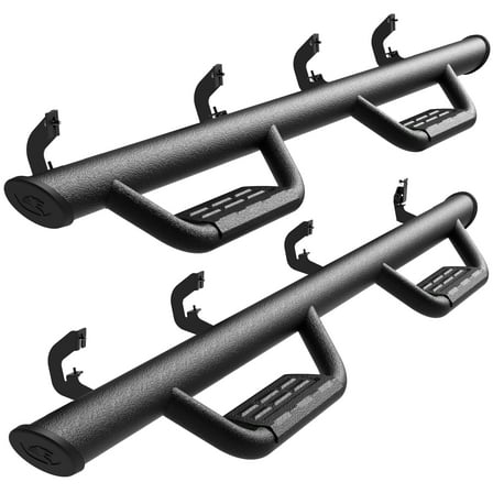 Tyger Auto Tyger Access Running Boards Compatible with 2007-2018 Chevy Silverado GMC Sierra 1500; 2007-2019 2500 3500HD; 2019 LD / Limited | Crew Cab | TG-AS2C24011 | Textured Black Drop Step Rail