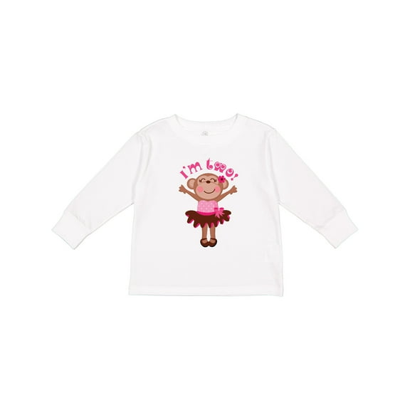 Inktastic Monkey 2nd Birthday for Girl Girls Long Sleeve Toddler T-Shirt