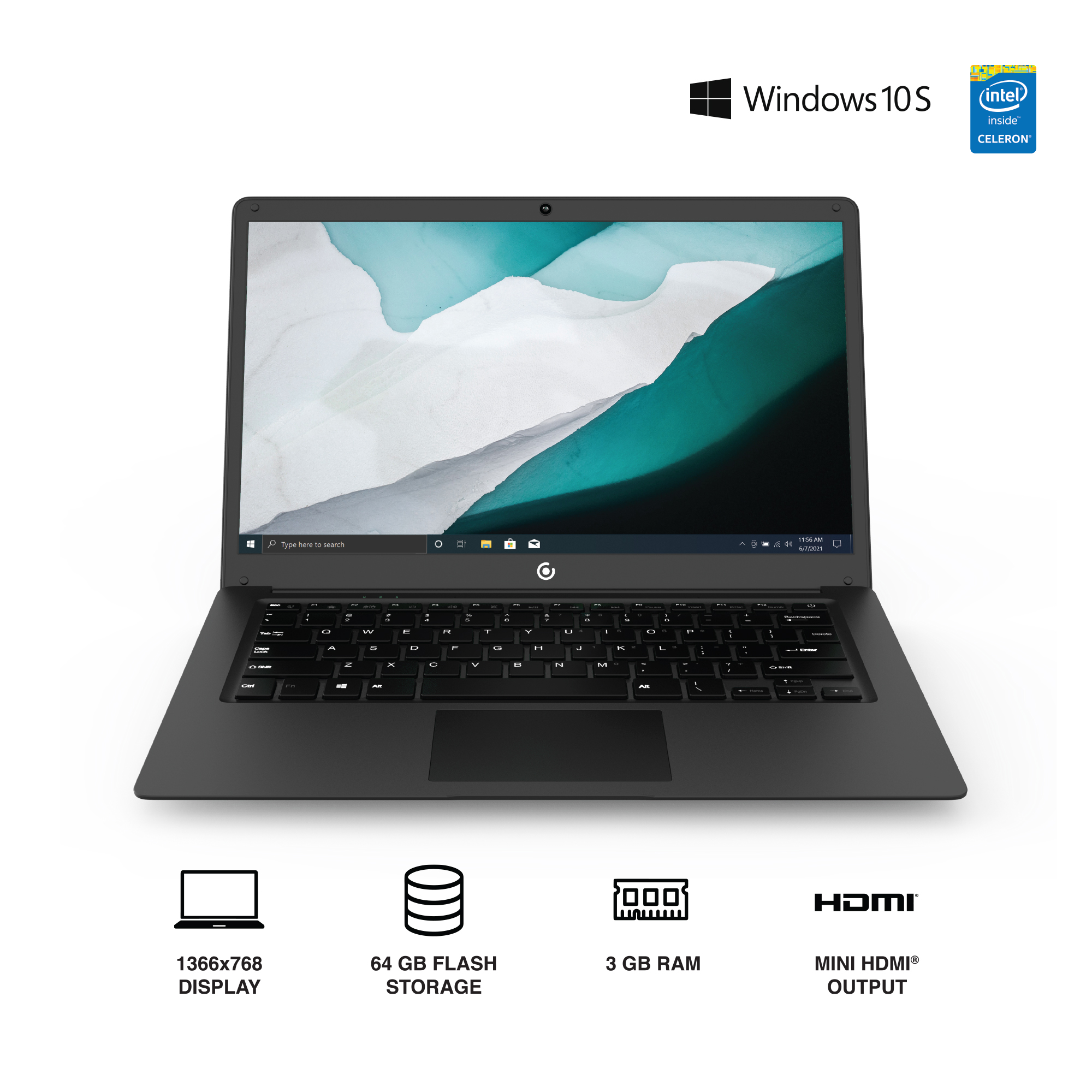 Core Innovations 14.1 Inch CLC14364BL Series Laptop - Black