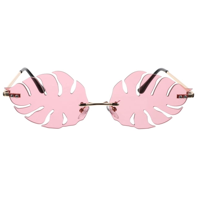 1 pieza de anteojos con forma de hoja, gafas de moda, accesorios para fotos, gafas de sol para fiestas (rosa)