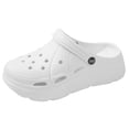 thumbnail image 5 of Rokment Platform Chunky Clogs Garden Shoes for Women with Back Straps Beach Summer Casual Wide Width Closed Toe Arch Support Non Slip Gardening Work Barefoot Water Sandals White Size 7.5, 5 of 6