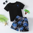 thumbnail image 2 of Leey-World Boys Outfits Sets Size 6 Boys 2 Piece Athletic Outfits Short Sleeve Sport T-shirt and Shorts Summer Casual Clothes for 6-12 Years Boys Outfit Sets Size 6(Black,9-10 Years), 2 of 8