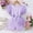 180#Purple, variant on gljltg Girl's Puff Cap Sleeve Crew Neck Dressy Belted Romper Cute Short Jumpsuit Small And Medium-sized Girls' Ribbed Back Body Jumpsuit With Bag