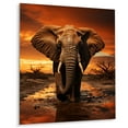 thumbnail image 2 of Designart "African Elephant Silhouette Charm II" Animals Elephant Metal Art Living Room, 2 of 5