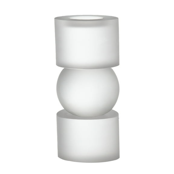 Geometric Candle Holder - 3"Dia. x 7" - White