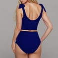 thumbnail image 4 of VBTAPA High Waisted Bikini Set Womens Tummy Control 2 Piece Bathing Suit Surfing Athletic Beach Swimsuit with Tie Side Knot Sales of Today Blue XXL, 4 of 8