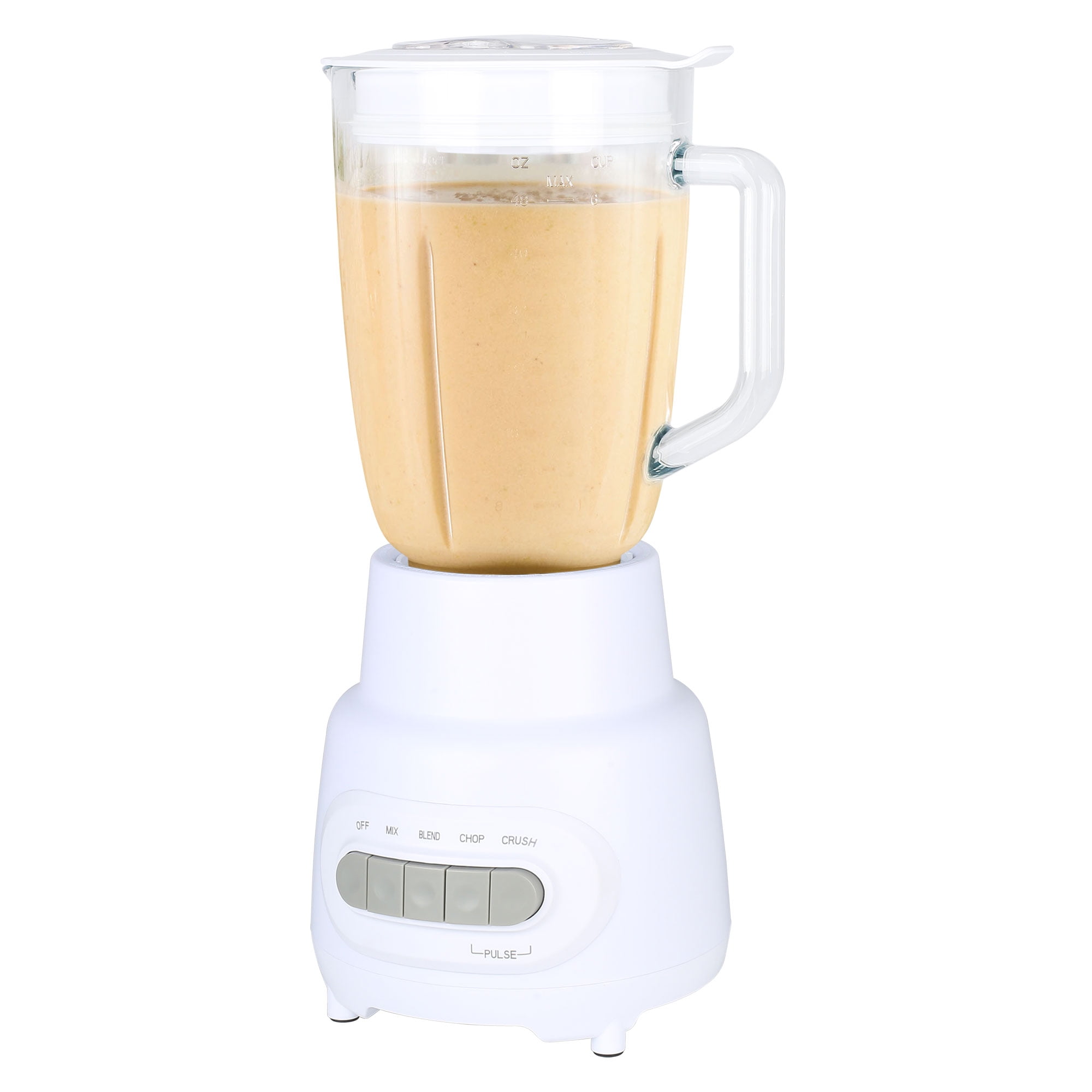 Mainstays Glass Jar 5 Speed Blender with 6-Cup Jar (48 Oz) Capacity, Article White,New