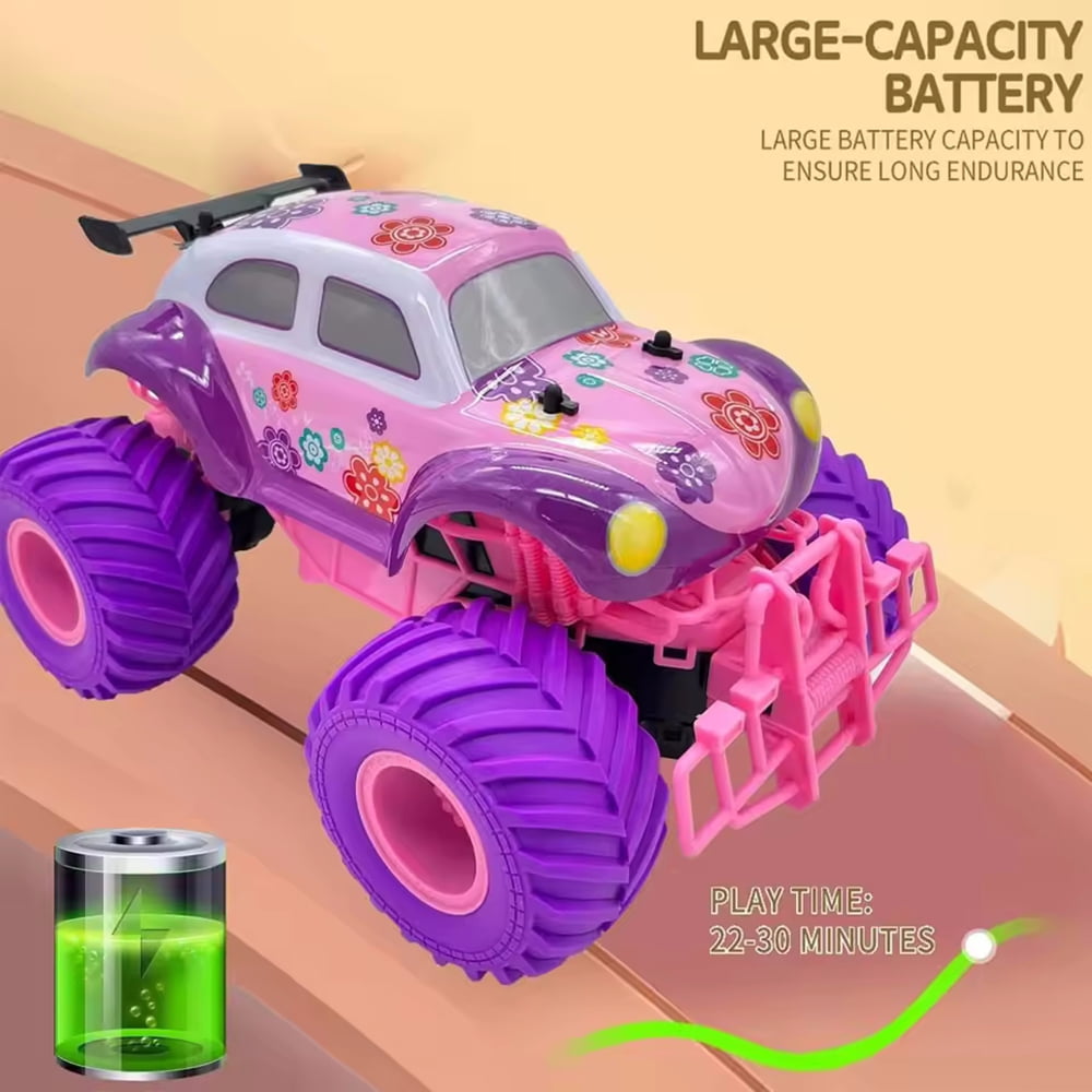 Remote Control Car,1:16 Purple RC Cars, 2.4GHz with LED Lights,30 Mins Play with 2Rechargeable Batteries,RC Truck Toys for Kids