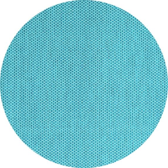 Ahgly Company Indoor Round Abstract Light Blue Contemporary Area Rugs, 7' Round