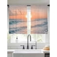 thumbnail image 3 of Ocean Sunset Semi Sheer Curtains 54 Inch Length 2 Panels Set, Summer Beach Shore Sky Sun Scenery Sheer Kitchen Curtain Privacy Voile Window Curtain for Living Room Bedroom Rod Pocket Drapes, 3 of 7