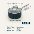 thumbnail image 3 of Cook N Home Nonstick Sauce Pan with Glass Lid, 1.5-Quart Small Saucepan Hard Anodized Non Stick Ceramic Cookware, Induction Cooking Pots and Pans with Stay-Cool Handles, Cacerola, Blue, 3 of 7