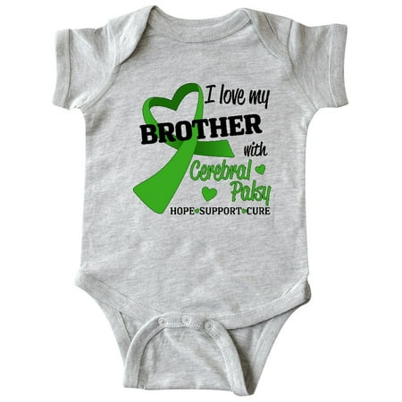 

Inktastic I Love My Brother Heart Cerebral Palsy Hope Support Cure Gift Baby Boy or Baby Girl Bodysuit