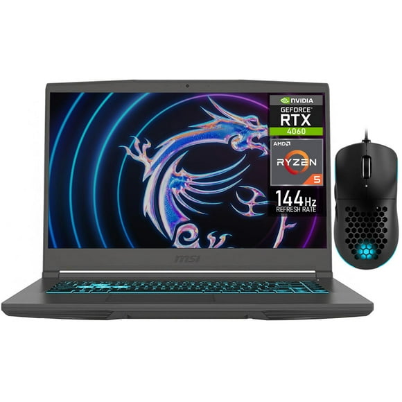 Laptop Gamer MSI Thin 15 NVIDIA GeForce RTX 4060 AMD Ryzen 5 7535HS 32GB RAM 512GB SSD 15.6" Windows 11 Home Teclado en Ingles + Mouse DXT