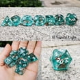 thumbnail image 2 of Haxtec Resin DND Dice Set Teal Rosegold Foil Polyhedral Dice for D&D Dungeons and Dragons RPG Gift TTRPG Accessories, 2 of 7