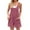 Rose Red, variant on Women's Solid Color Casual Everyday Sleeveless Romper Pure Color, Sleeveless, Jumpsuit Style with Adjustable Strap