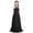 Black, variant on Aiihoo Kids Girls Halter Neck Chiffon Lace Long Dresses Wedding Evening Party Dance Prom Maxi Gown Dress Burgundy 12