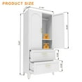 thumbnail image 4 of Jopath Metal Wardrobe Closet,71" Tall Armoire Wardrobe Cabinet 2 Drawers and Hanging Rod,Clothes Storage Organizer Cabinets for Bedroom,Office,Living Room,White, 4 of 8
