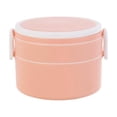 thumbnail image 2 of Portable Bento Box,Stackable Double-Layer Round Lunch Box,Microwave-Safe,Large Capacity Leakproof Food Storage Container for Work Travel, 2 of 7