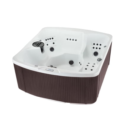 Lifesmart Leganza Hot Tub - 6 Person, 90- Jet, 230-Volt Spa Arctic White/ Espresso, with cover lifter and step included!