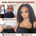 thumbnail image 4 of Peluca Maytune Wear and Go Bob de cabello humano ondulado profundo de 25 cm, 4 of 6