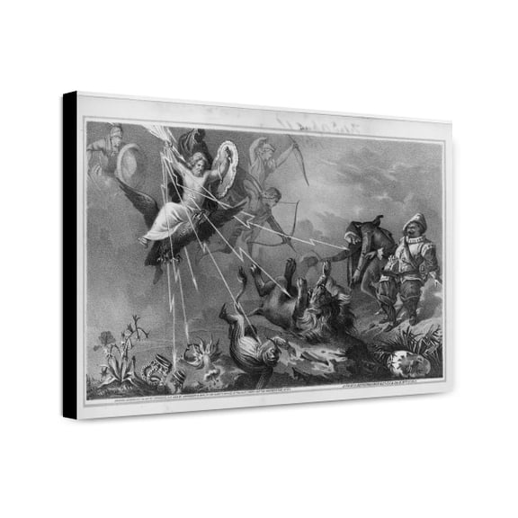 Canvas Print: Jupiter, Clutching Thunderbolts And Carrying A Shield, Descends To