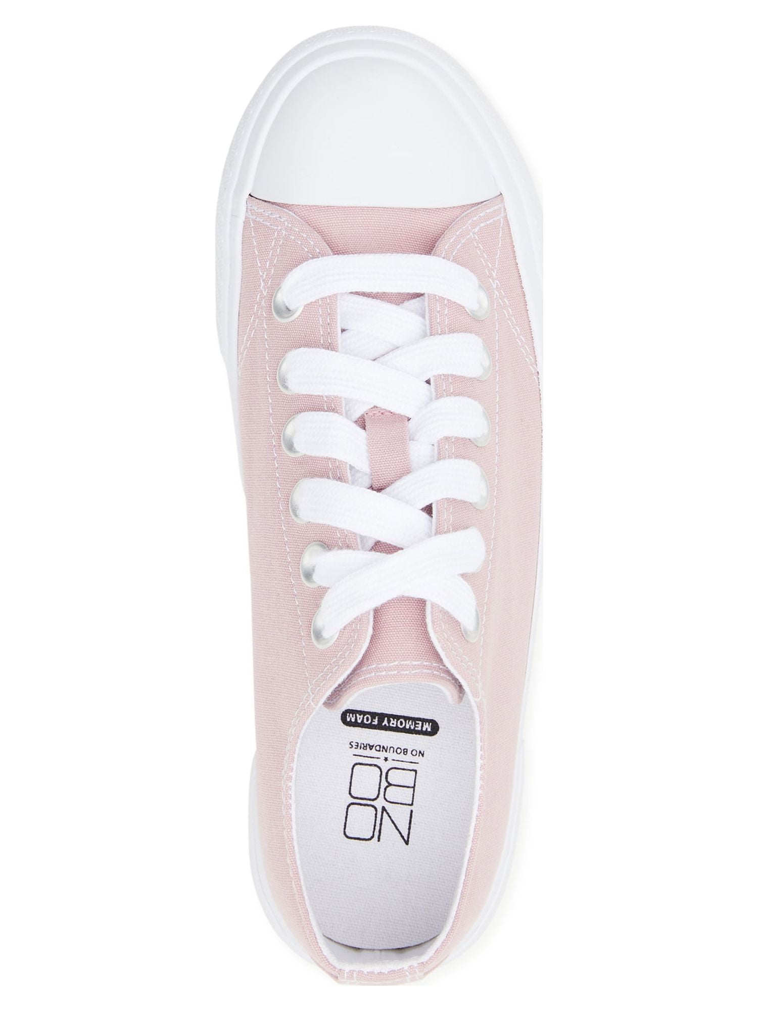 No Boundaries Women's Platform Lace Up Canvas Sneakers