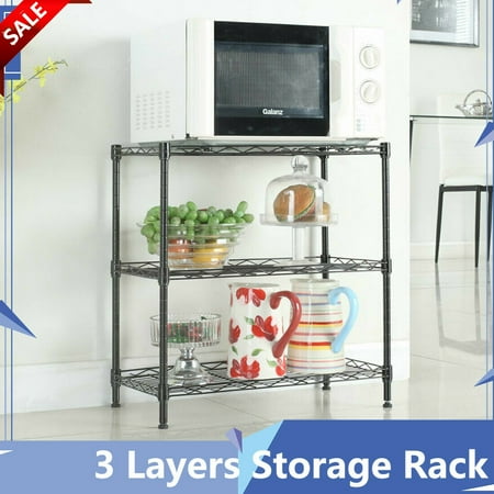 

Hottest 3-Tier Storage Shelf Heavy Duty Shelving Unit Height Adjustable Metal Rack for Laundry Bathroom Kitchen Garage Pantry Organization