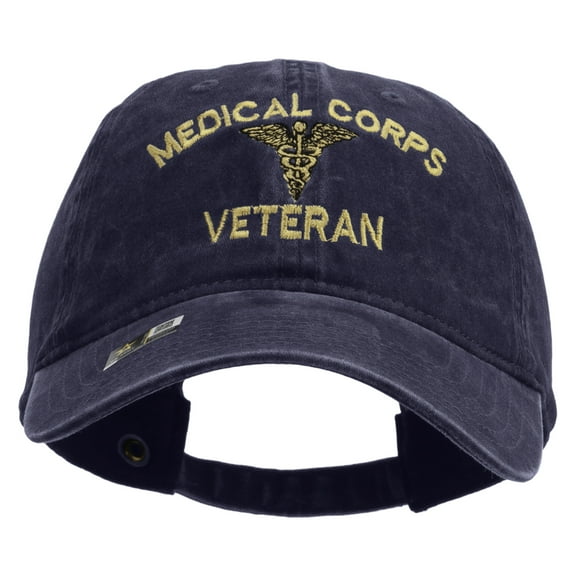 Medical Corps Embroidered Washed Buckled Cap - Navy OSFM