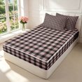 thumbnail image 2 of Manfei Classic Plaid Zipper Full Size Comforter Sets with Fitted Sheet and 2 Pillowcases,Vintage Check Zipper Bedding Set,Black Pink,Black Reversible,4pcs, 2 of 8