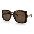 thumbnail image 6 of Womens Classic 90s Metal Jewel Chain Arm Oversized Butterfly Sunglasses Tortoise - Brown, 6 of 8